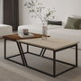 Hanah Home Verona P0024623 Juego de Mesas de Café Travertino y Nogal Rústico